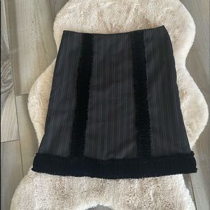 Nanette Lepore Black skirt with velvet trim size 2 only wore once 20”long